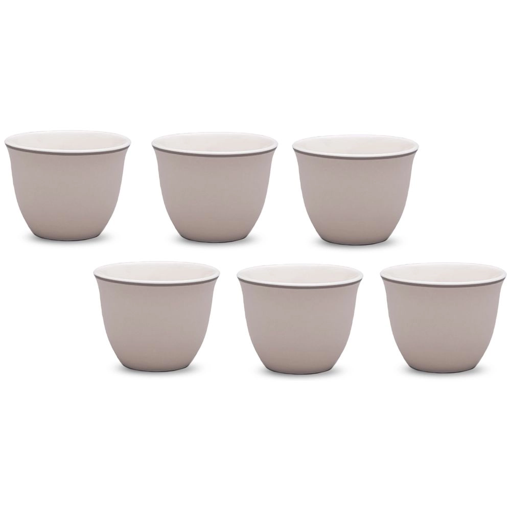 ROOMOURS Coffee Cup - 6 pcs Beige/Platinum 70 ml