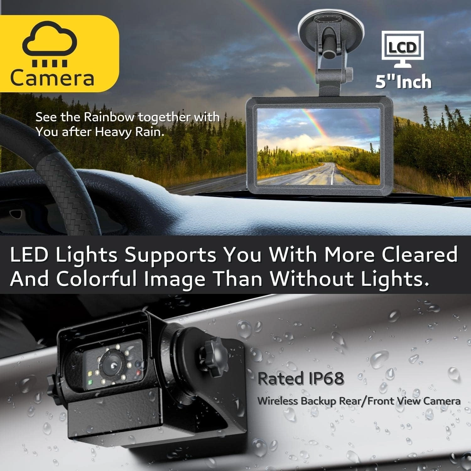 Wireless WiFi Magnetic Hitch Backup Camera - Night Vision 1080P