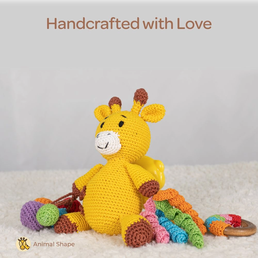 Crochet Ring Rattle Toy - Suitable for 0 month & above premium cotton yarn Tiger