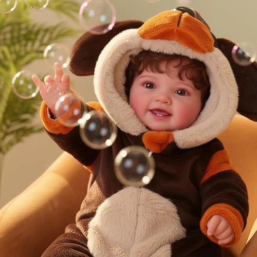 Mia Reborn Baby Doll - 17 Inch Brown Hair Ages 3+