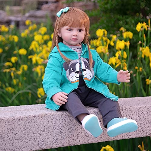 Reborn Baby Doll - 24 Inch Vinyl Cotton Body Pink Yarn Skirt Ages 3+