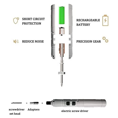 Cordless Electric Screwdriver - 5N·M MAX Rechargeable USB Charging