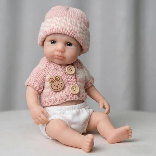 Reborn Baby Doll - 8 inch Full silicone Girl Ages 3+
