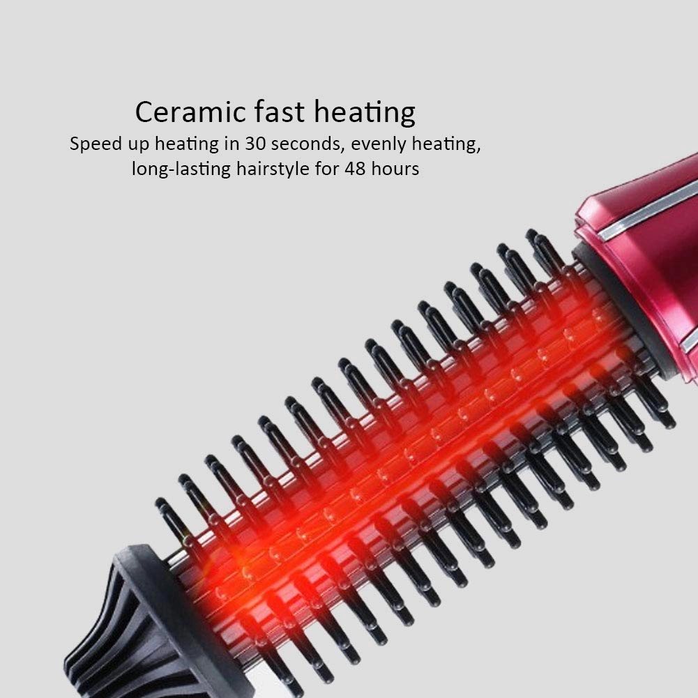 Folding Curler Comb - Red Ceramic