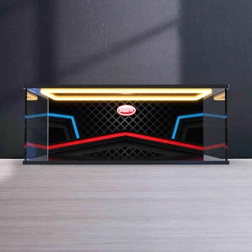 Display Case - 60x30x20cm Acrylic Golden Oak Backlight