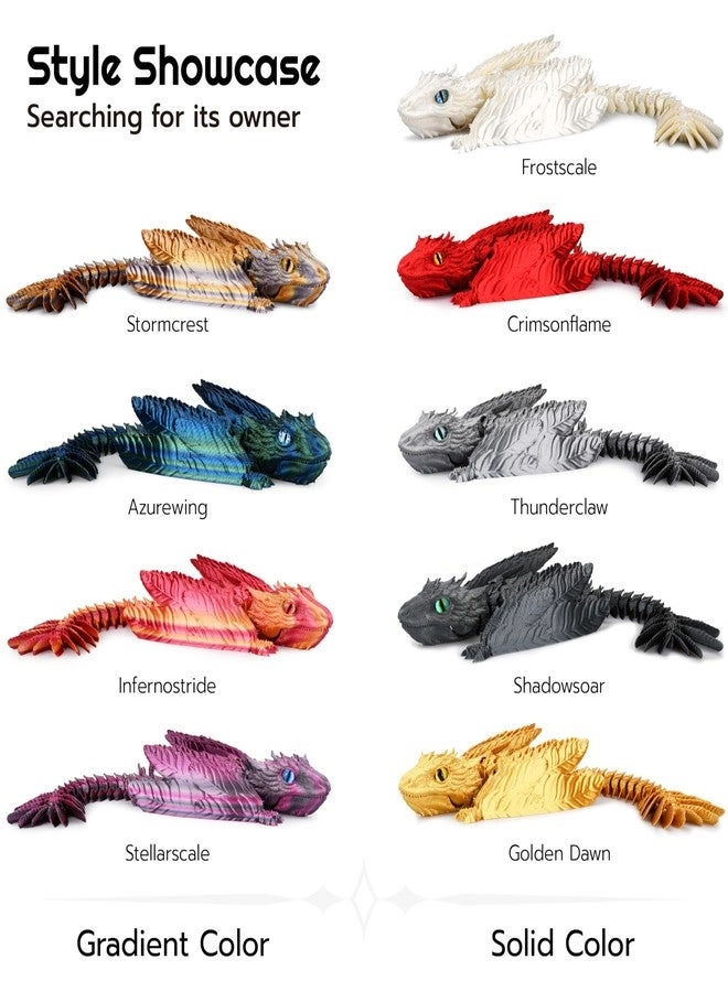 Feathered Wyvern Dragon - 3D Printed Articulated Fidget