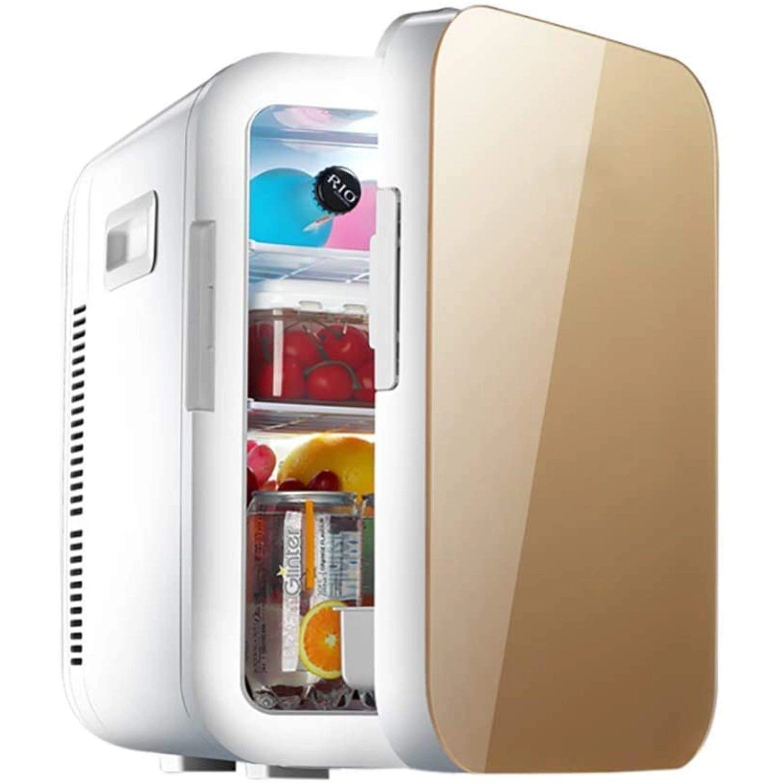 KCLQTK Single Door Mini Fridge - Portable Dual Voltage