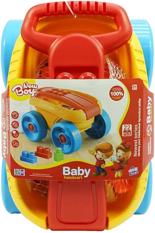 New Boy Baby Handcart - 22pcs Multi Colour