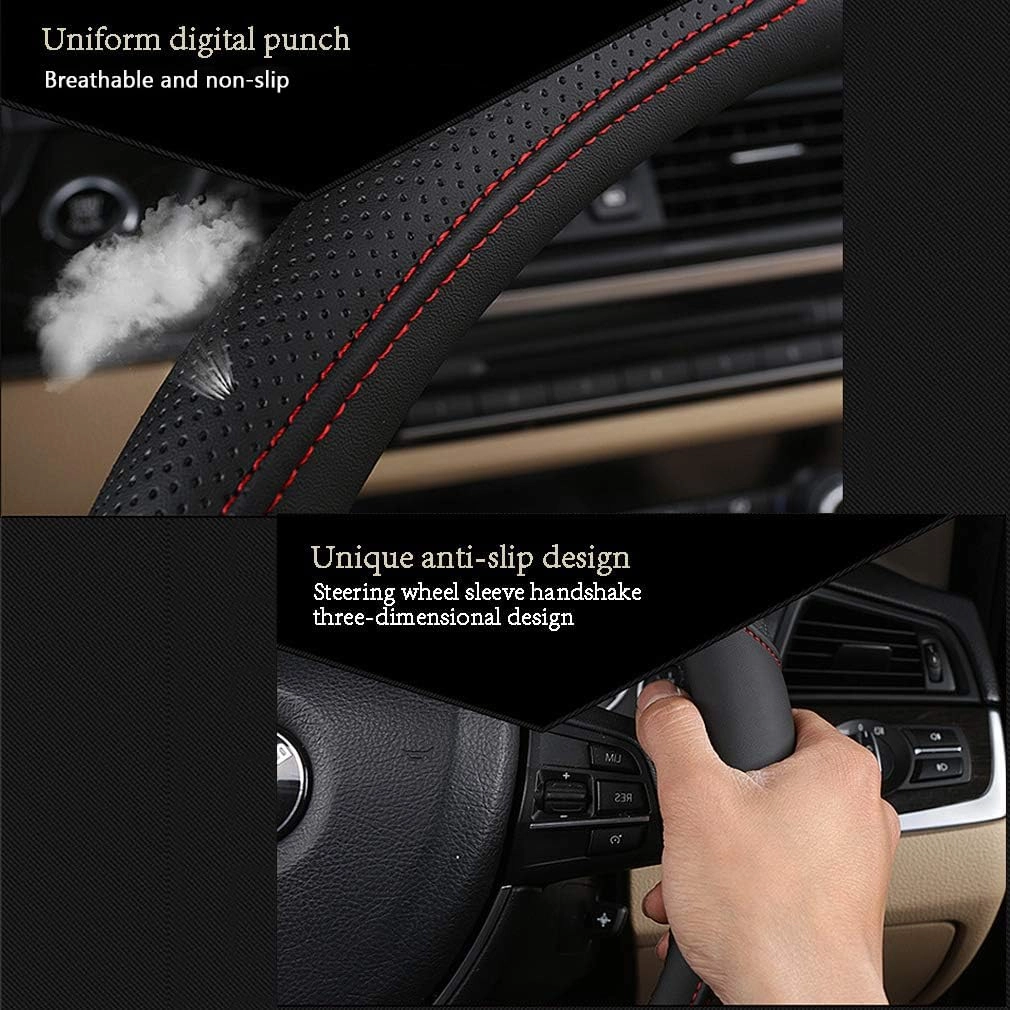 Leather Car Steering Wheel Covers