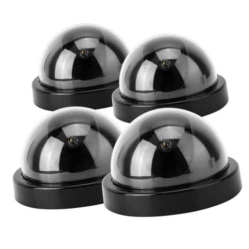 Compact Dome Fake Camera - 4pcs Red Flashing Led White