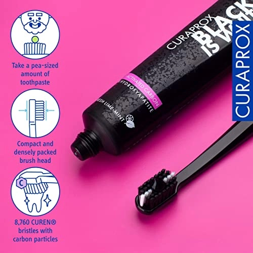 Black Is White Activated Charcoal Lime-Mint Toothpaste Adult 90ml