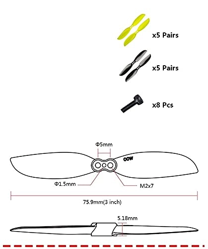 2-Blade Propeller - 3inch 75mm 10Pairs Mixed Color