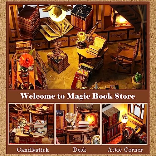 Magic Book Store Book Nook Kit - Diy Wooden Led