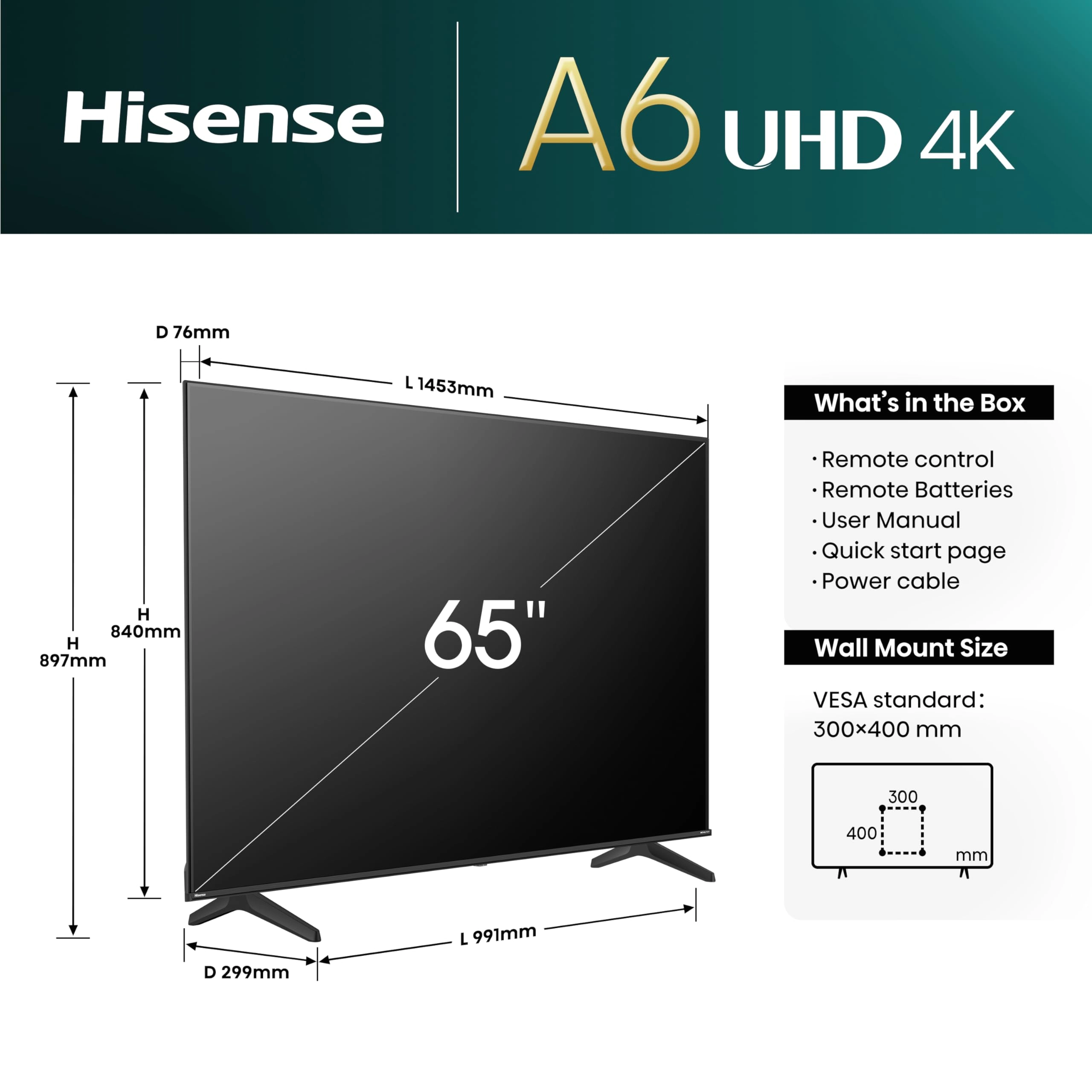 65A6NTUK - 65 inches