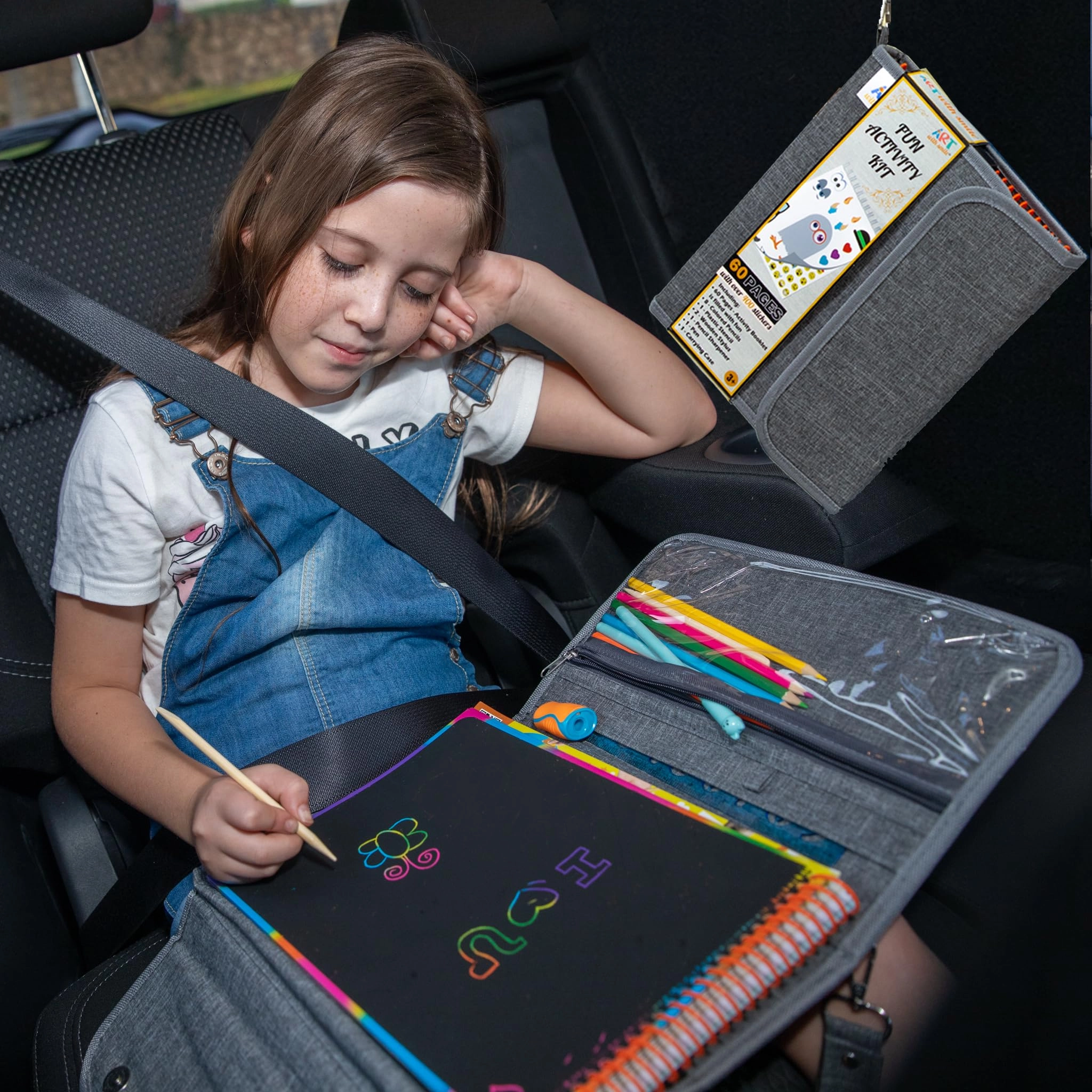 Travel Activity - 14 Pencils Pen Sharpner Stencil Premium case