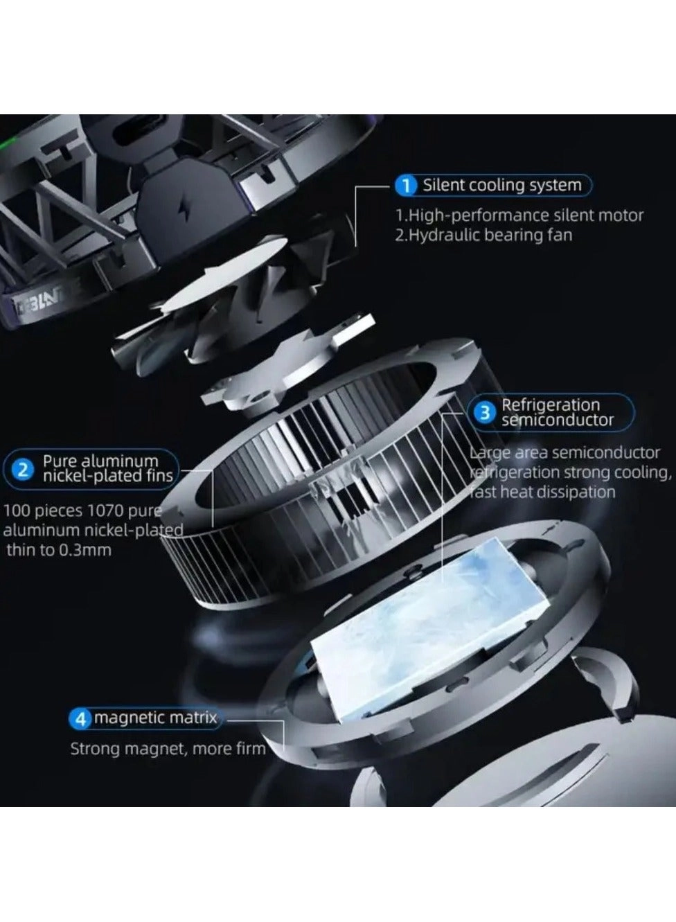 HB5pro - 3 Speeds 25W Cooling Fan