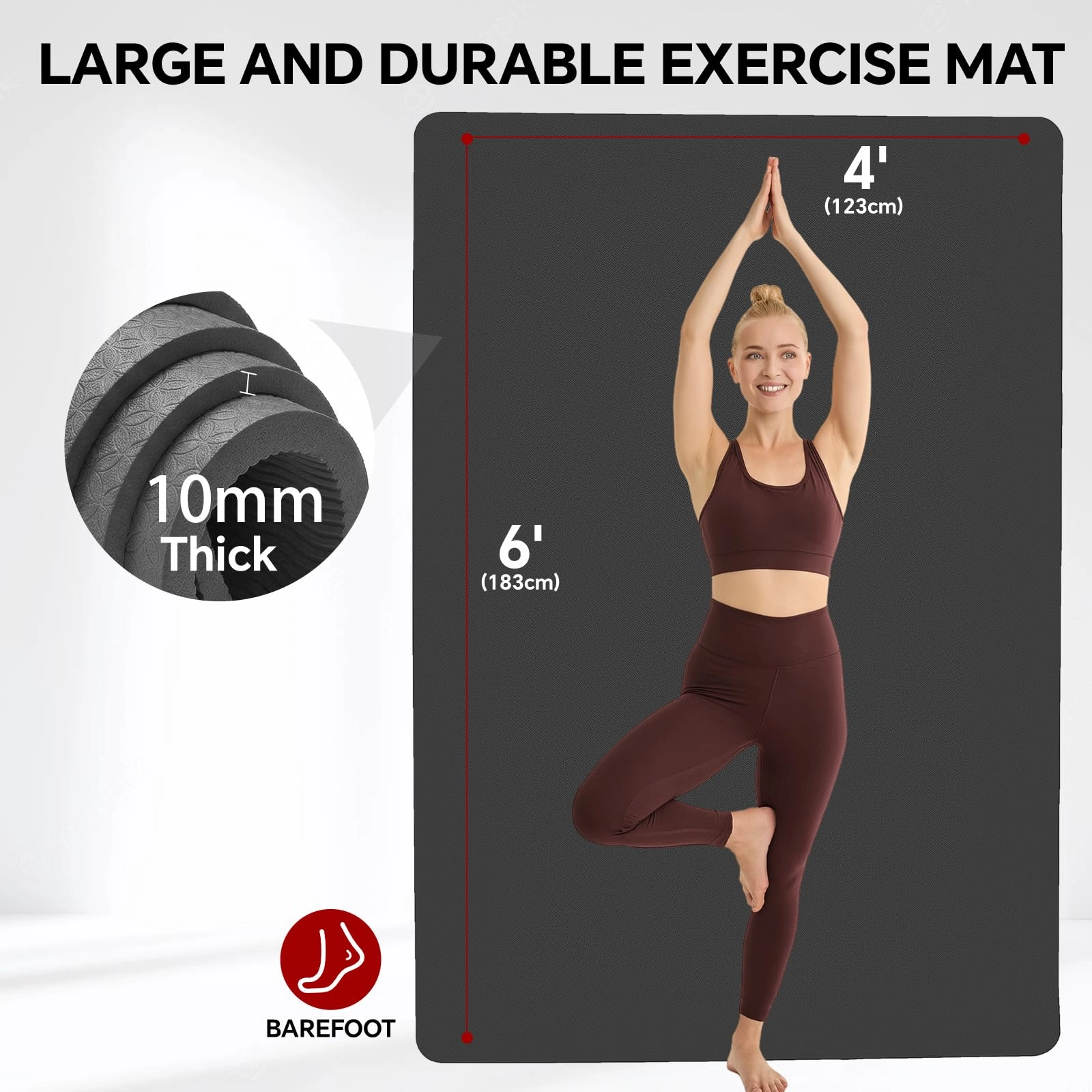 Extra Large Yoga Mat - Thermoplastic Elastomers 6mm