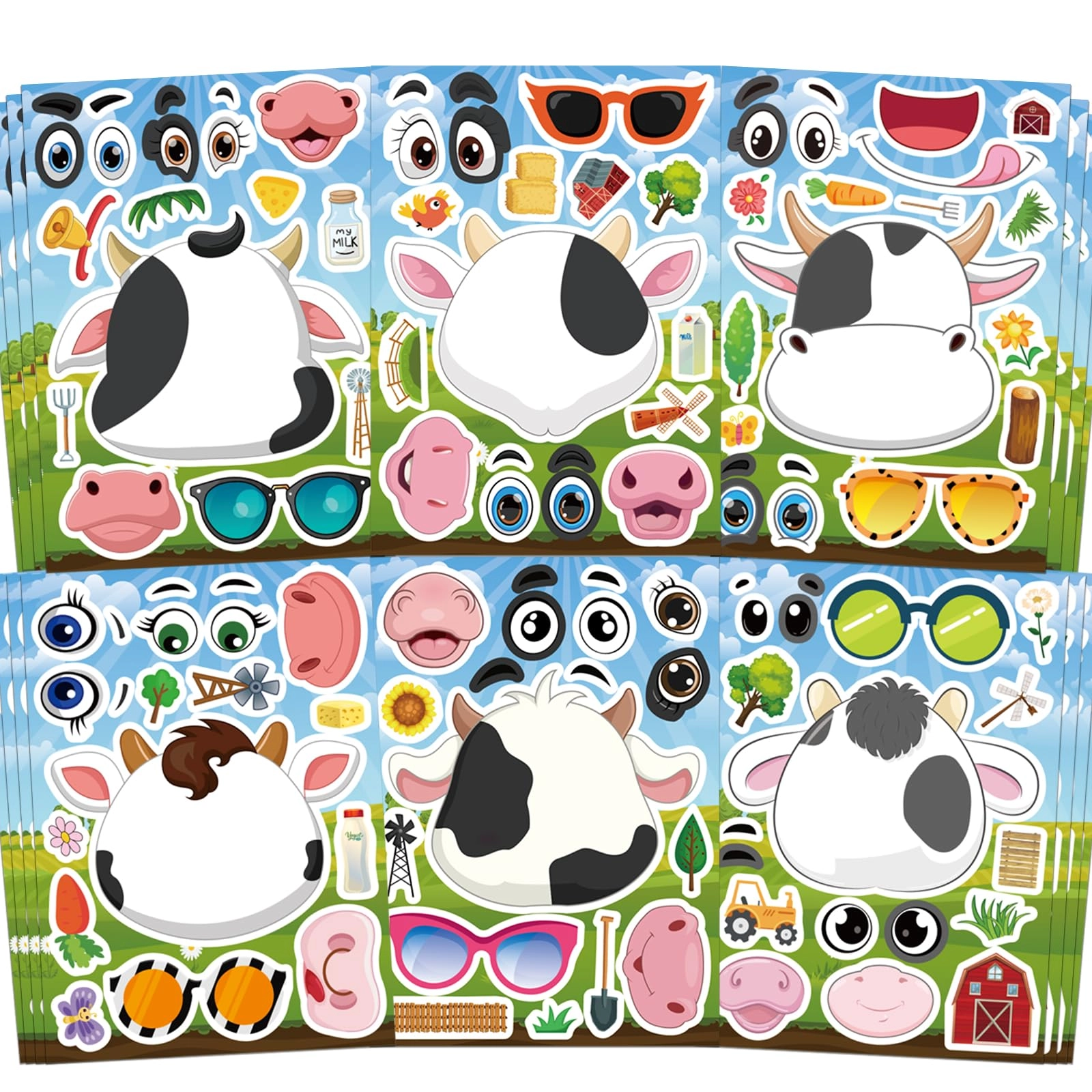 ozepao Make-A-Face Activity Sticker Book Mix and Match 24 pcs