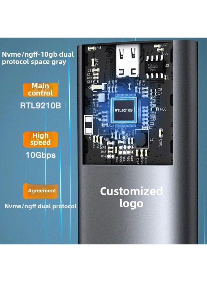 M.2 SSD Enclosure - NVMe SATA Dual Protocol 10Gbps USB-C/A