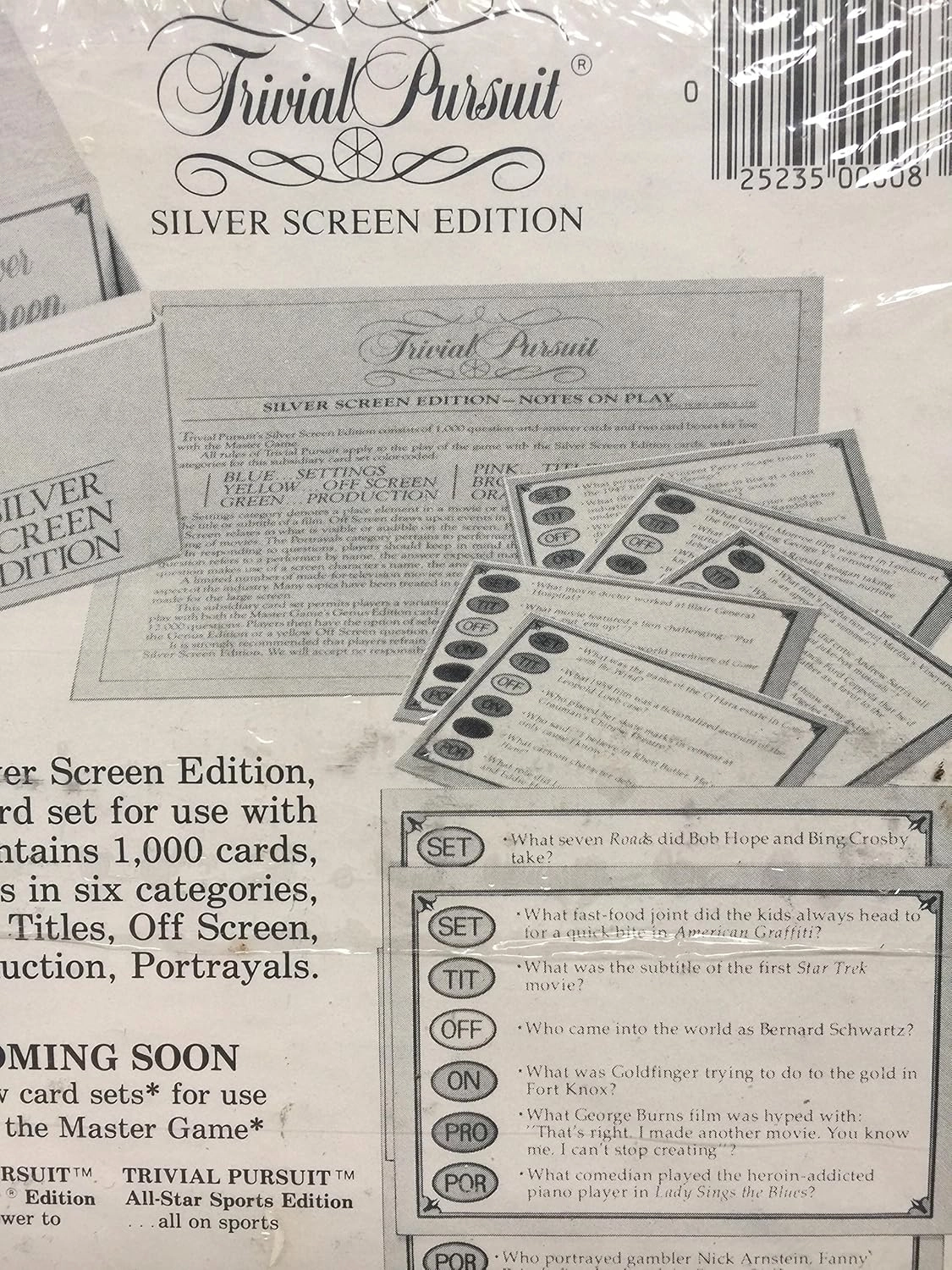 Trivial Pursuit Silver Screen Edition Subsidiary Card Set