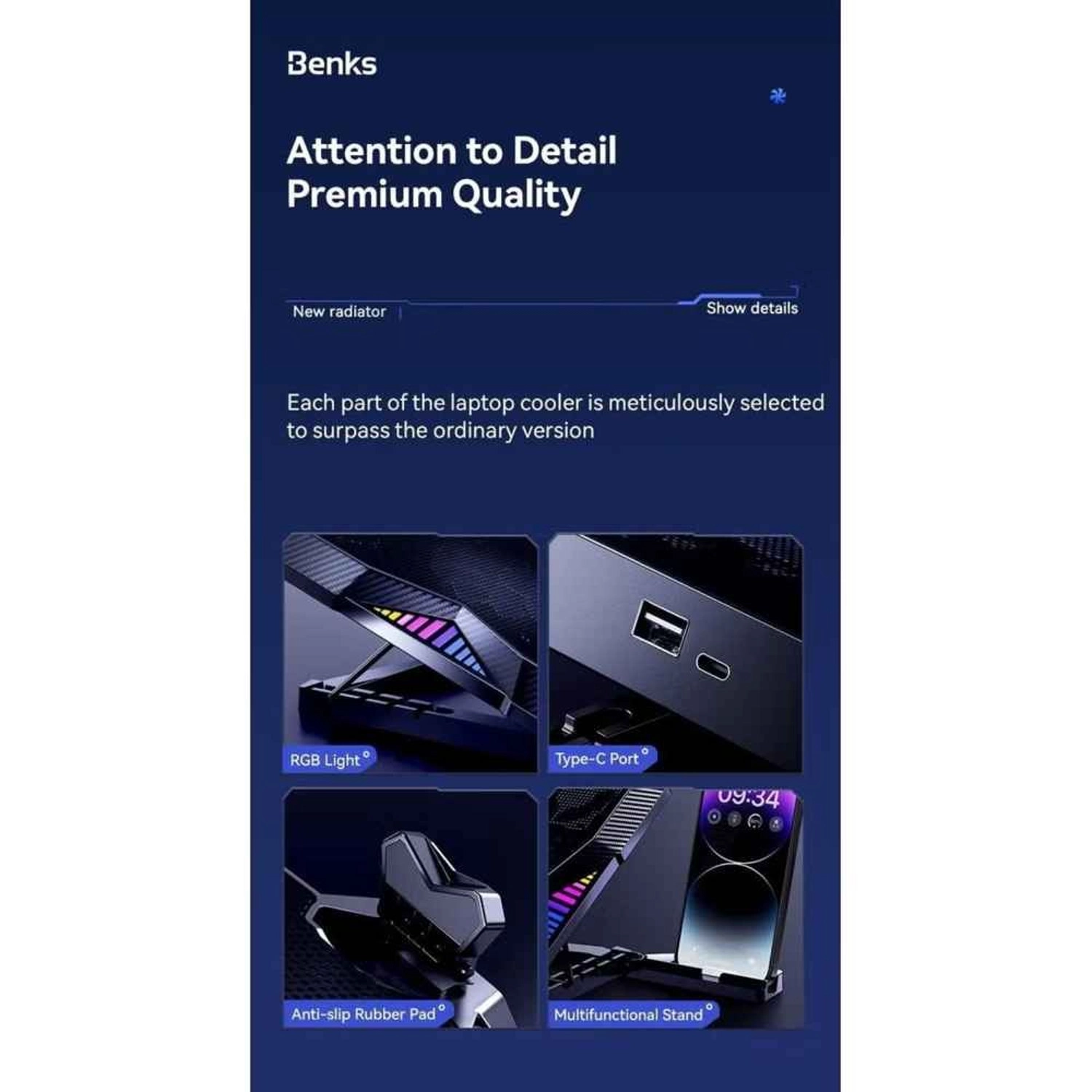 SR08 - Cooling Pad RGB 4600RPM