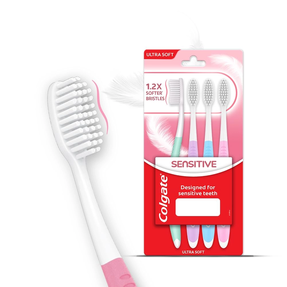 Colgate Gentle Sensitive Toothbrush - ultra soft multicolour 4-Piece Pack