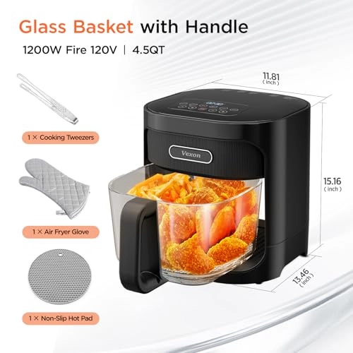 Glass Air Fryer 4208BD-2A-VC