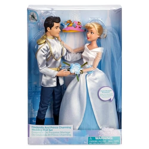 Cinderella Wedding Doll - 29cm + Prince Charming Wedding Doll - 30.5cm Ages 3+