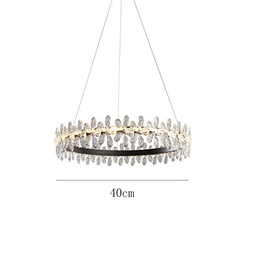 Nordic Crystal Flowers Chandelier - Black warm light