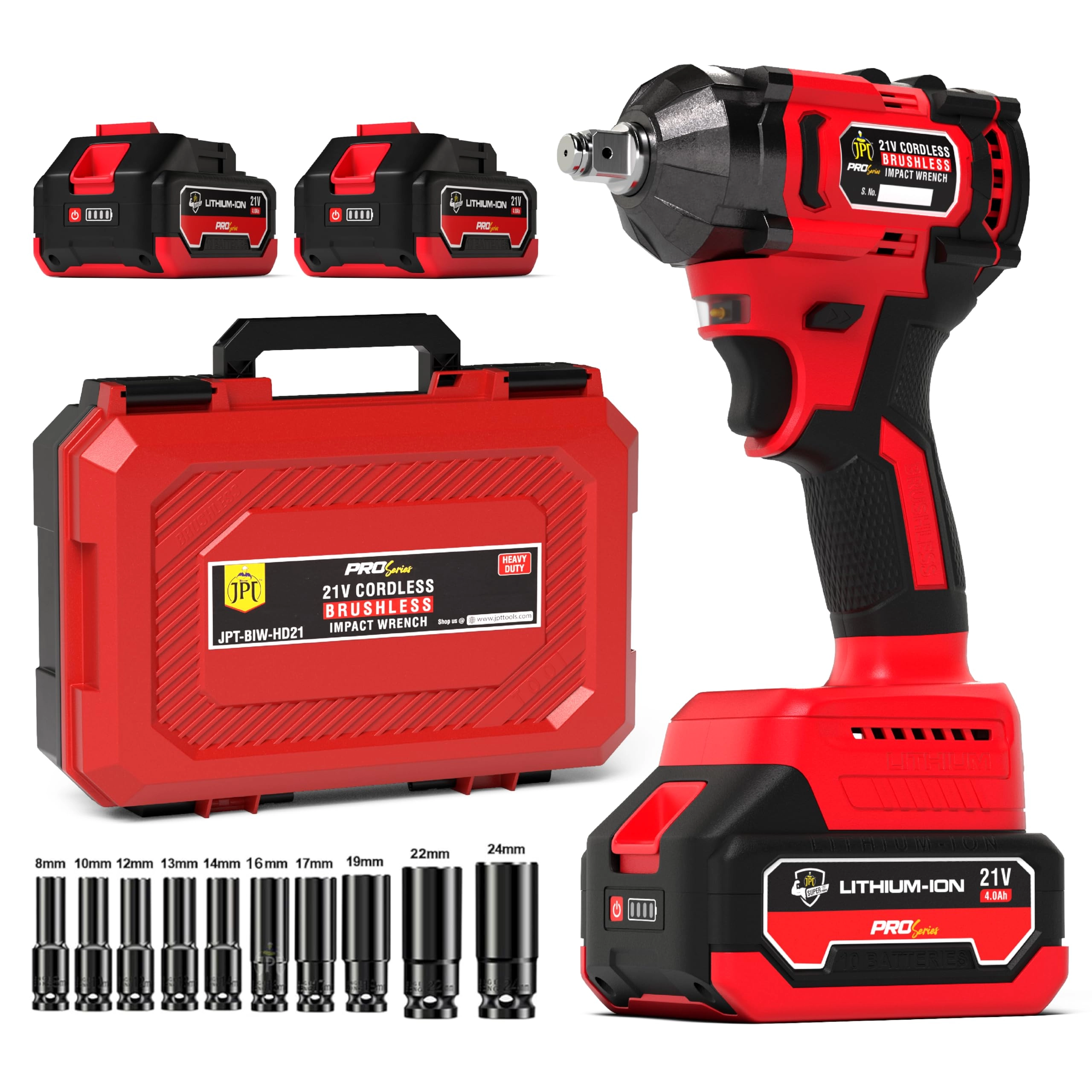 JPT COMBO HEAVY DUTY CORDLESS IMPACT WRENCH - 320Nm 1/2"