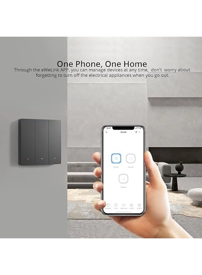 Smart WiFi Switch - 3 GANG Requires Neutral 100-240V AC