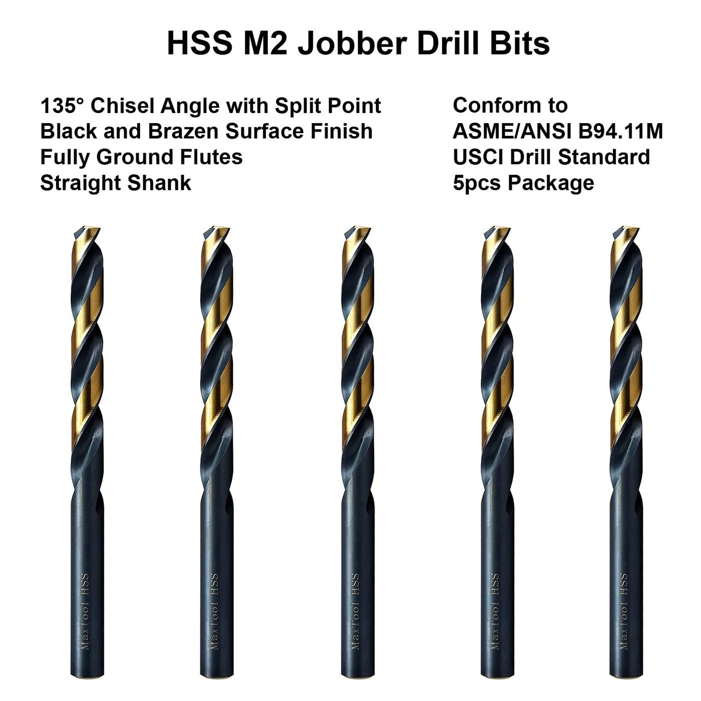 Twist Drill Bits - HSS M2 5pcs 0.257"