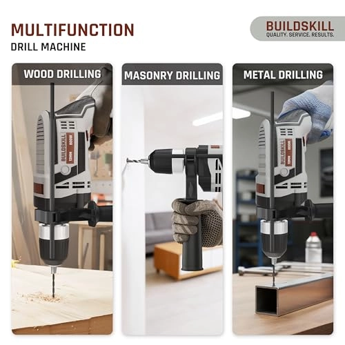 800W Corded Impact Drill Toolkit