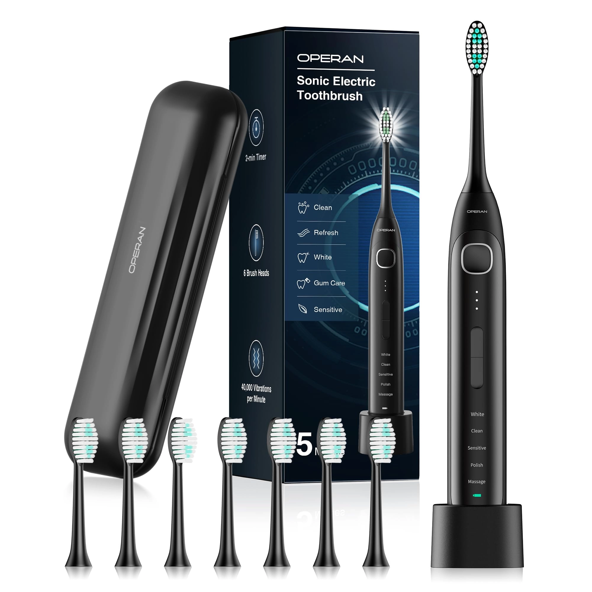 Electric Toothbrush - Rechargeable Sonic 5 Modes