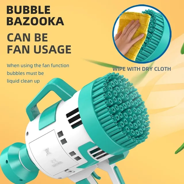 108 Holes Bubble Machine Gun - 500mAh Rechargeable Battery With Light (SAM-LS_108BGR_GR)