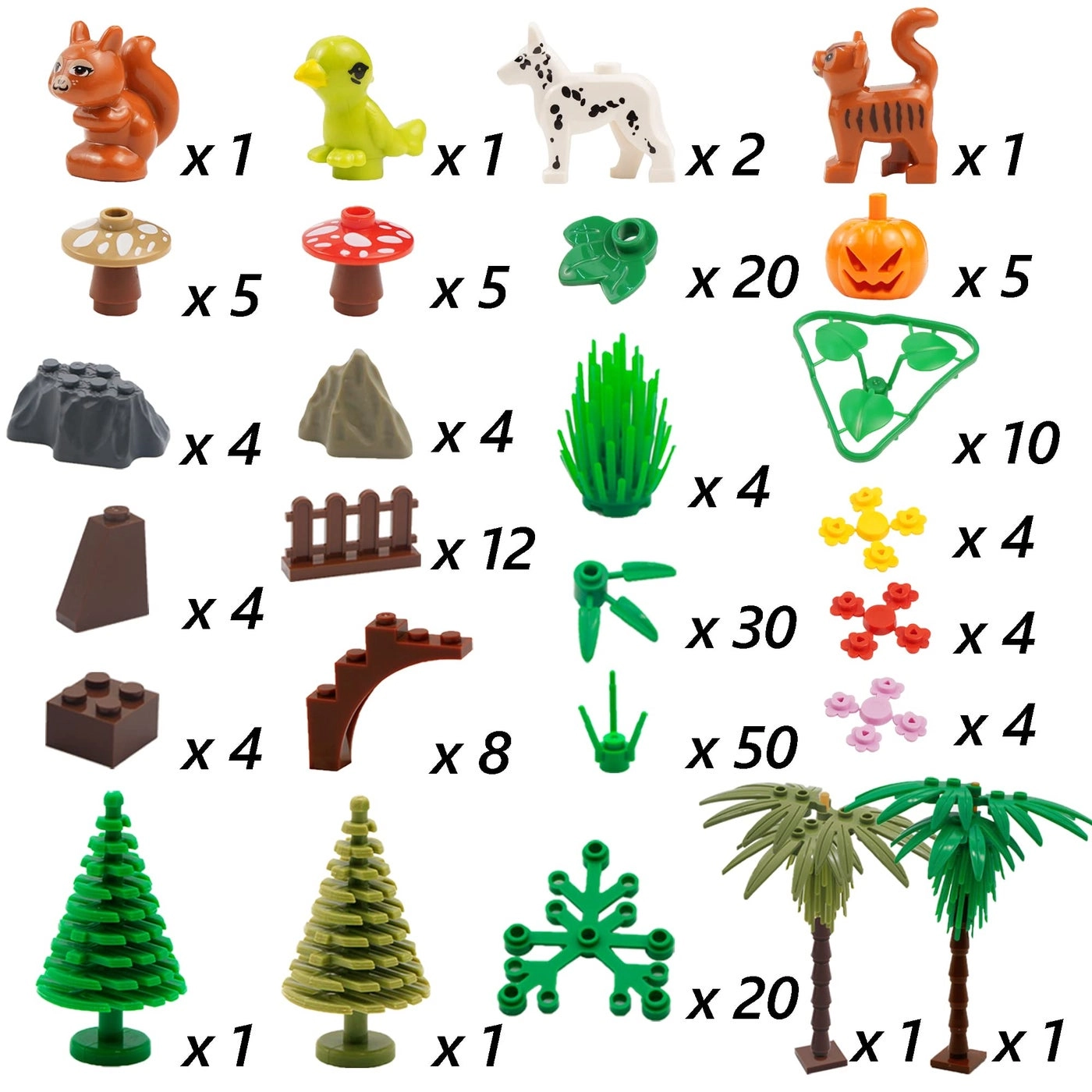 Plants Tree Accessories Jungle - 206 pcs
