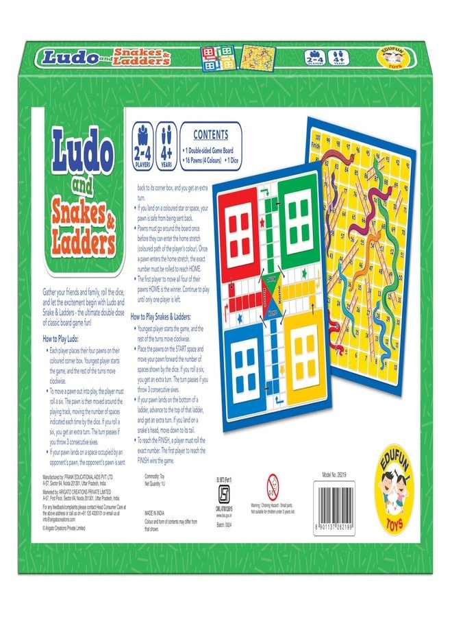 Mini Ludo and Snakes & Ladders - 2-in-1 Compact Double-Sided