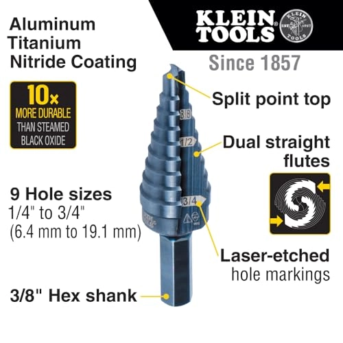 25963 Step Drill Bit - TITANIUM NITRIDE COATING 14 to 34Inch