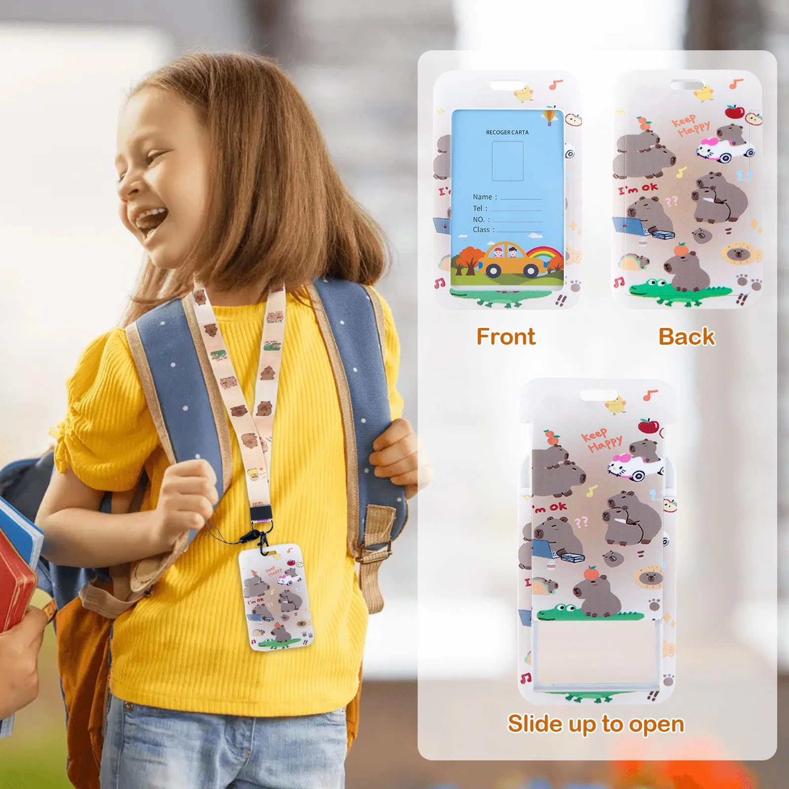 Pencil Case + Cartoon Sticky Notes + Anime Gel Pens + Bookmarks + Stickers + Keychains + Card Holder