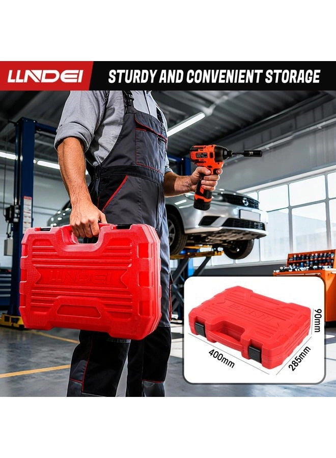 Brushless Power Drill Set - 2.0Ah + 1/4-Inch Drive Socket Set