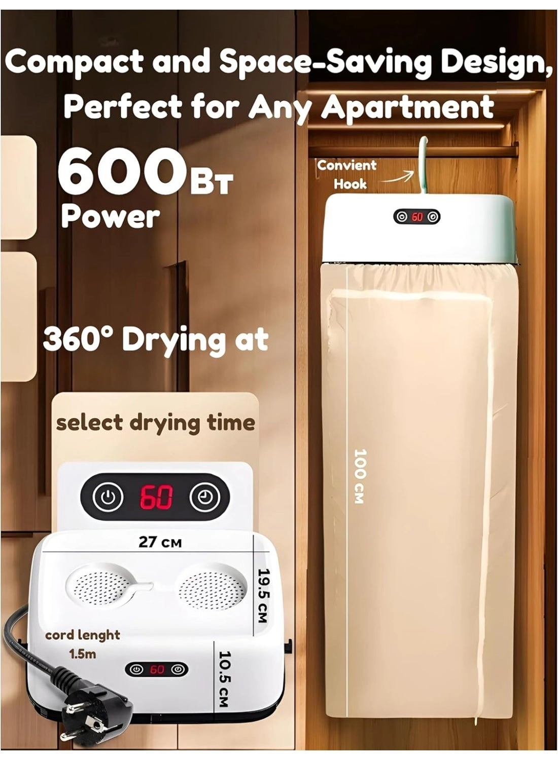 Portable Laundry Dryer - 600W