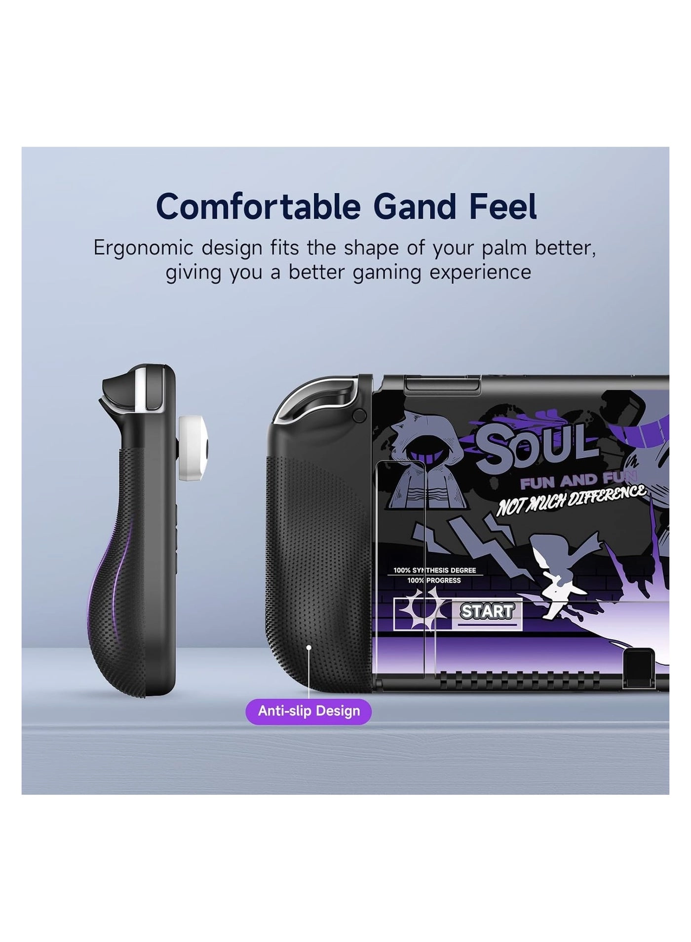 Nintendo Switch OLED Case - Ergonomic Comfort Grip TPU 2x Skull Joystick Caps