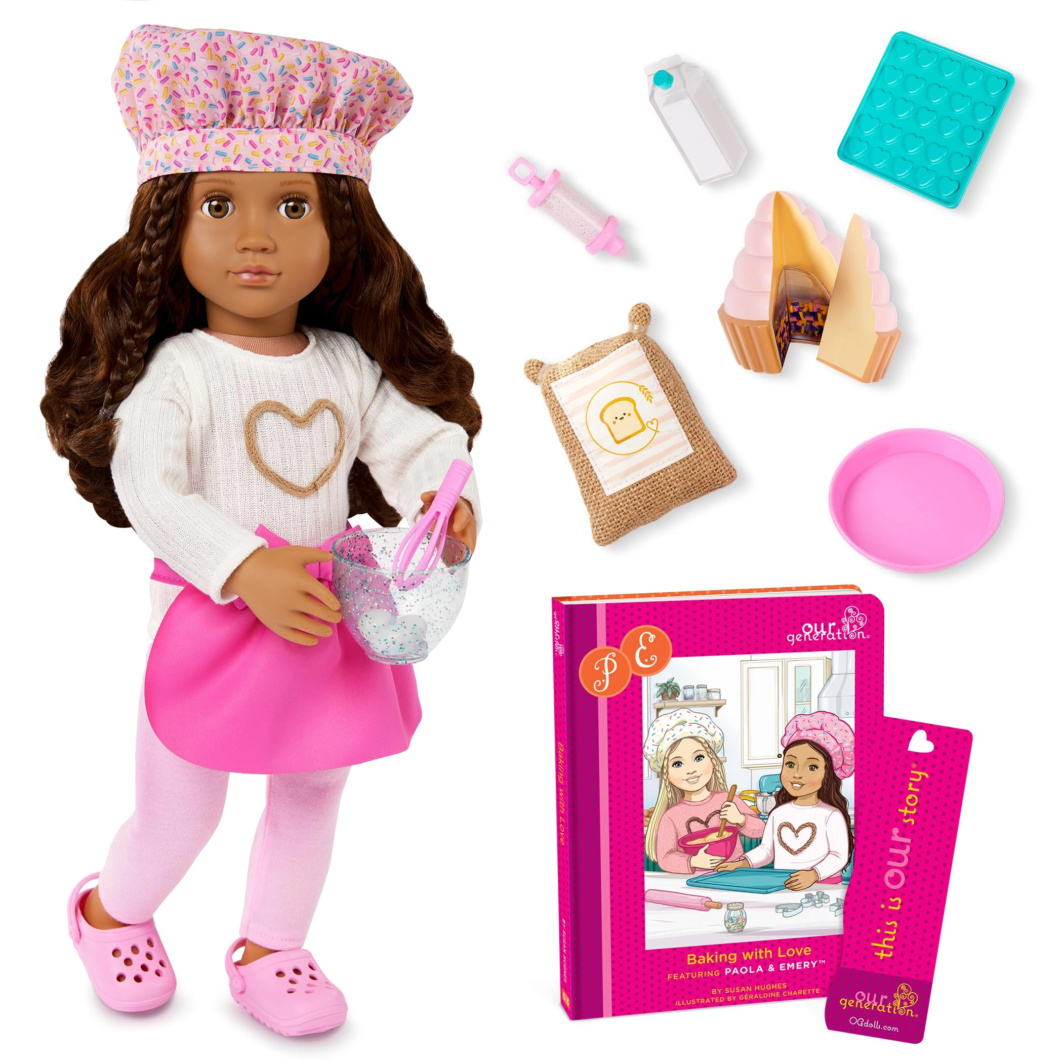 Our Generation Paola Deluxe Baking Doll With Book Playset - 18-inch Ages 3+