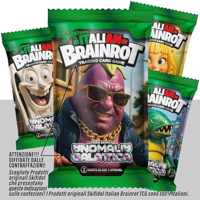 GALACTIC ANOMALY ALBUM - BRAINROT GAMMA SERIES + TRADING CARD GAME BAGS - 5 7 CARDS PER SACHET