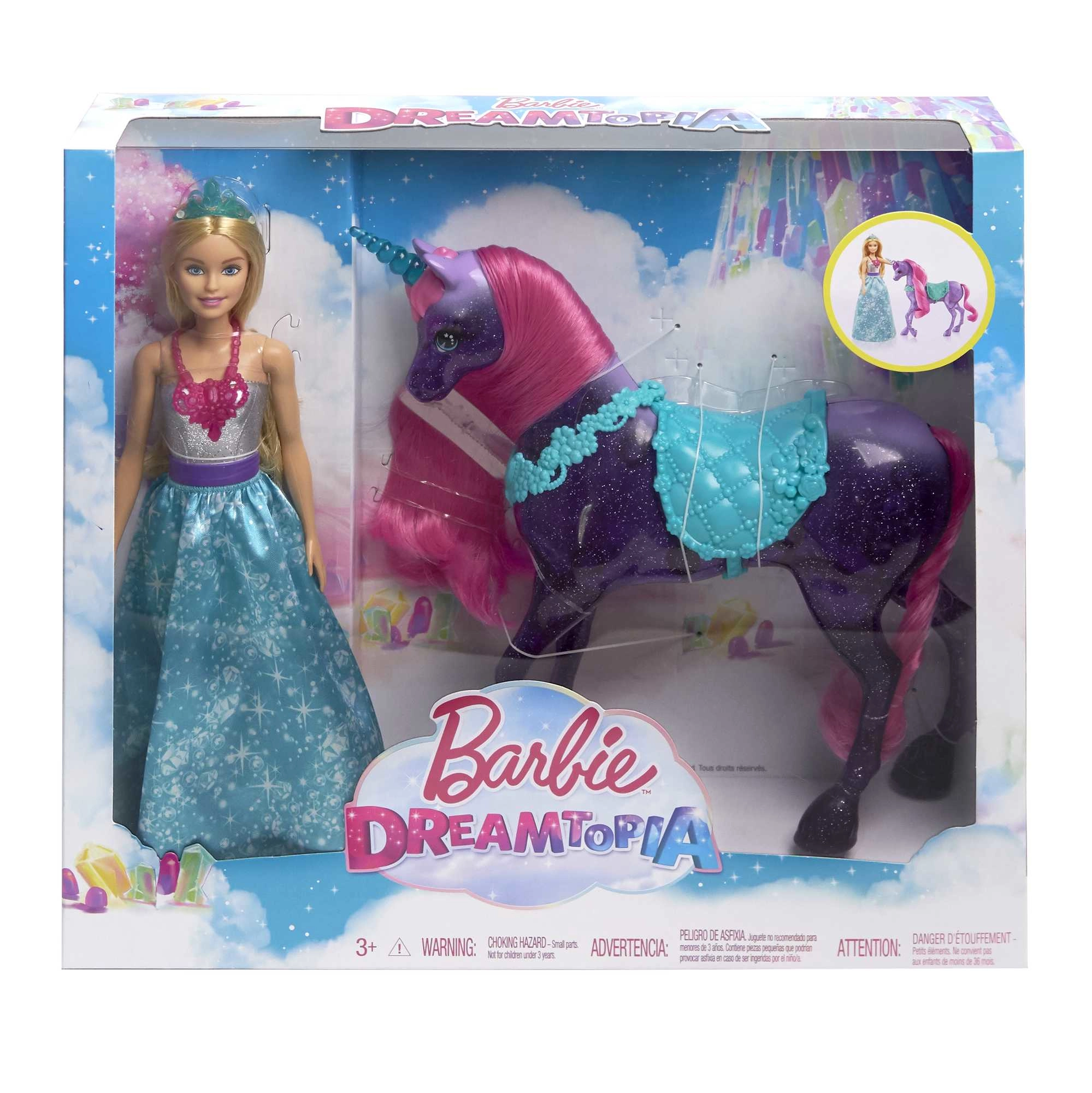 Barbie Dreamtopia Magical Lights Unicorn - Rainbow Mane Lights & Sounds Ages 3+