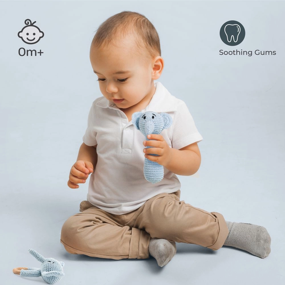 Crochet Ring Rattle Toy - Suitable for 0 month & above premium cotton yarn Tiger