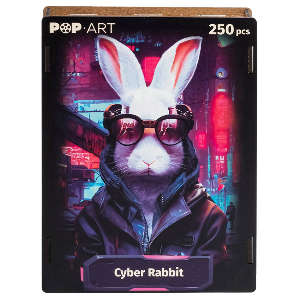 Unidragon Pop Art Cyber Rabbit Wooden Puzzle (4107390-Cyber_Rabbit_250) - 250 pcs