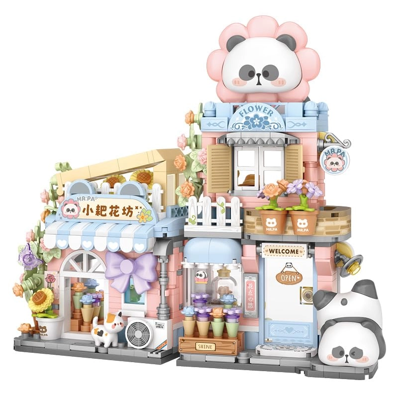 noziaa Flower Panda Workshop Street View Shop - Panda 810 pcs