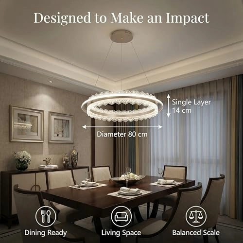Single Ring LED Chandelier - 3000K-6000K Dimmable
