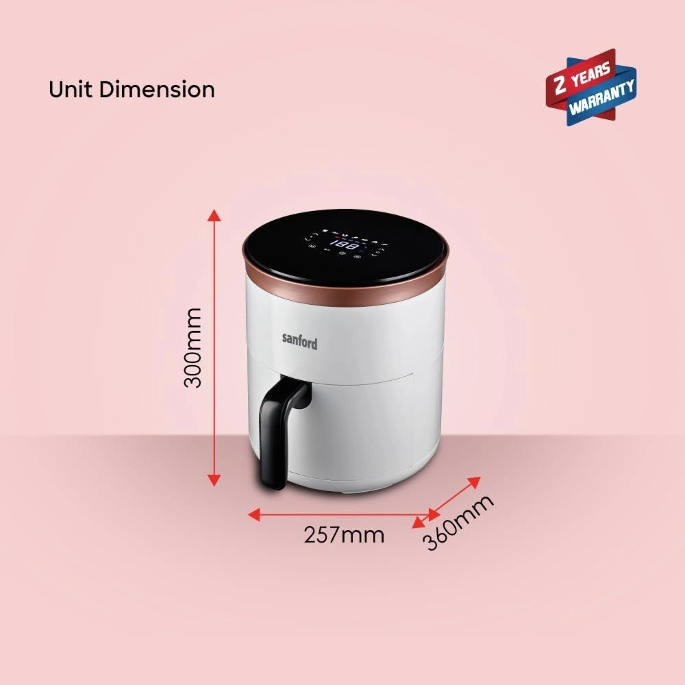 Digital Air Fryer SF2455AF BS - Adjustable Temperature Auto Shut Off Timer